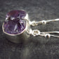 Natural Raw Gemmy Amethyst Crystal Sterling Silver Dangle Shepherd Hook Earrings From Mozambique - 1.0" - 3.2 Grams