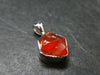 Raw Fire Opal Sterling Silver Pendant From Mexico - 0.7" - 1.0 Grams