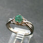 Emerald Faceted Silver Ring from Colombia - 3.11 Grams Total - Size 7