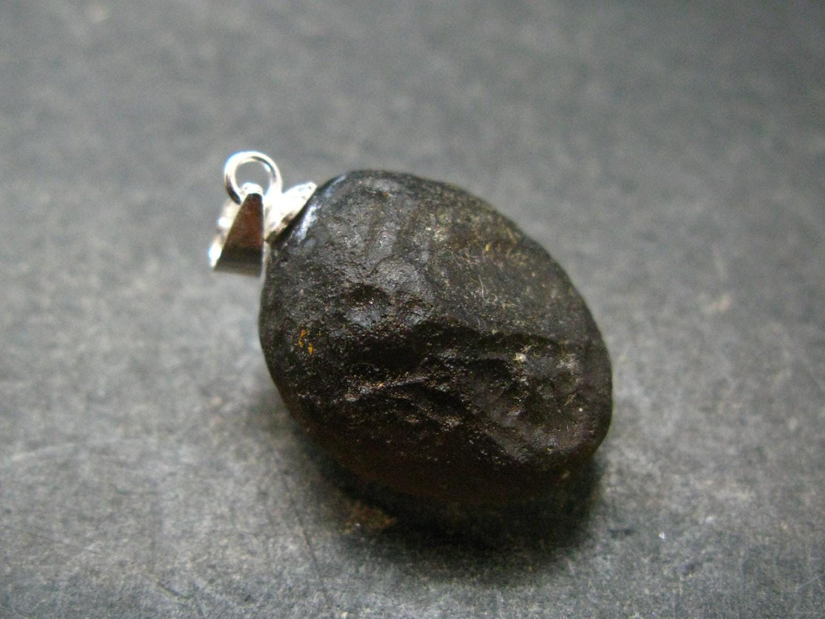 Colombianite Pseudotektite Silver Pendant from Colombia - 3.55 Grams - 1.0"