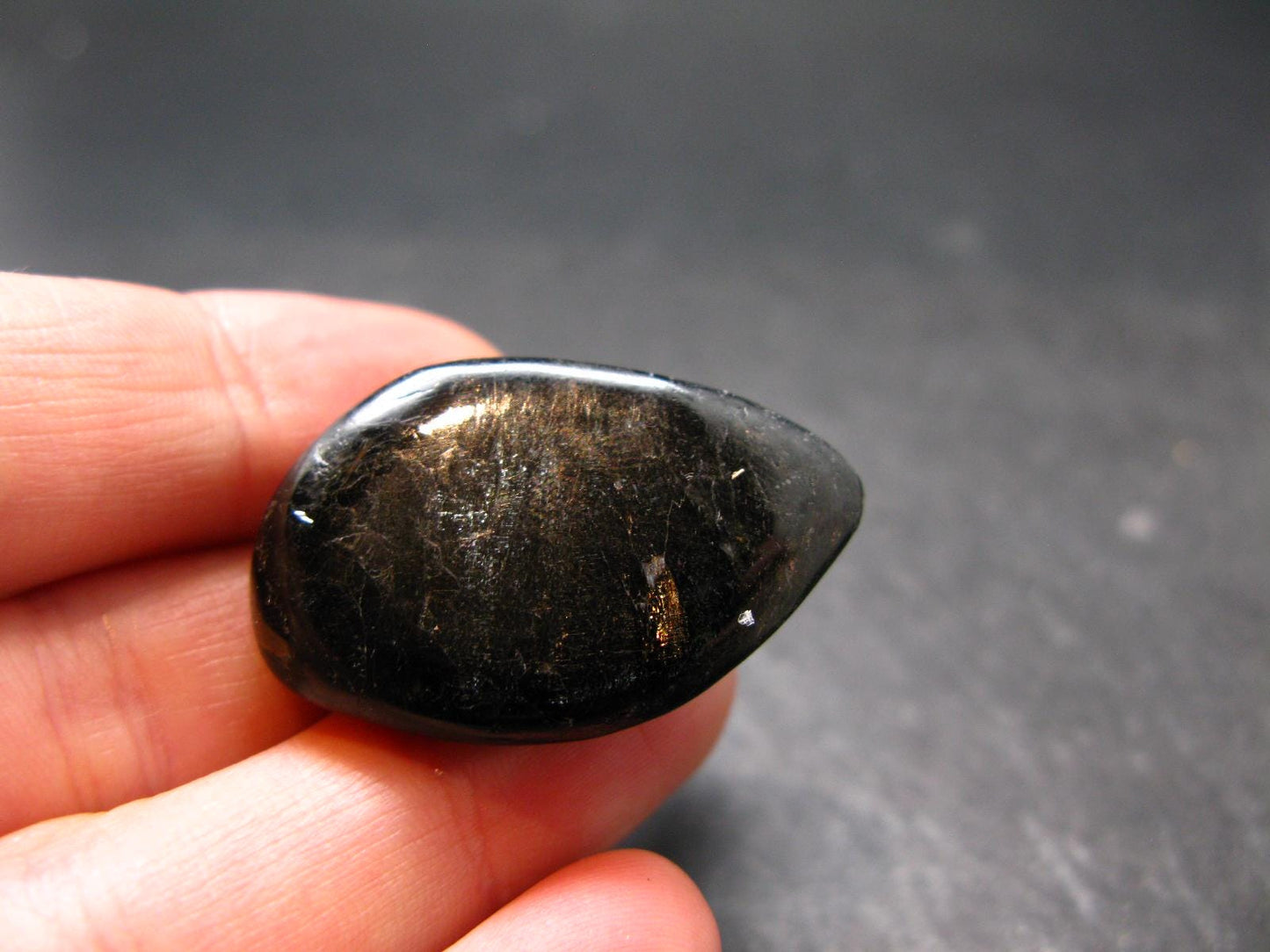 Rare Nuumite Nuummite Tumbled Stone From Greenland - 16.17 Grams - 1.3"