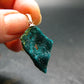 Dioptase Crystal Silver Pendant from Congo - 5.44 Grams - 1.4"
