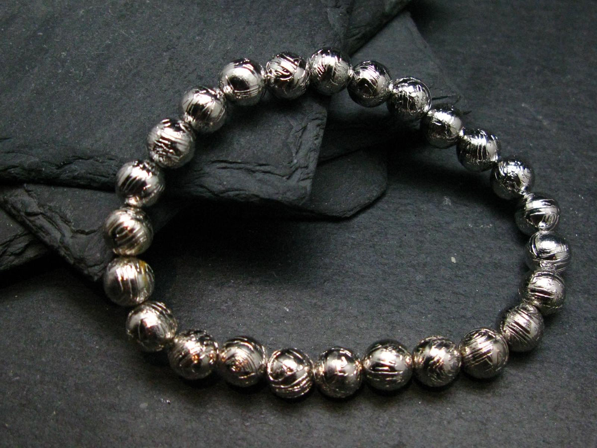 Meteorite Gibeon Genuine Bracelet ~ 7 Inches ~ 8mm Round Beads