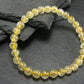 Rutilated Quartz Genuine Bracelet ~ 7 Inches ~ 6mm Round Beads