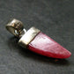Vivid Juice Carmine Red Gem Rhodonite Silver Pendant From Brazil - 1.1" - 2.09 Grams
