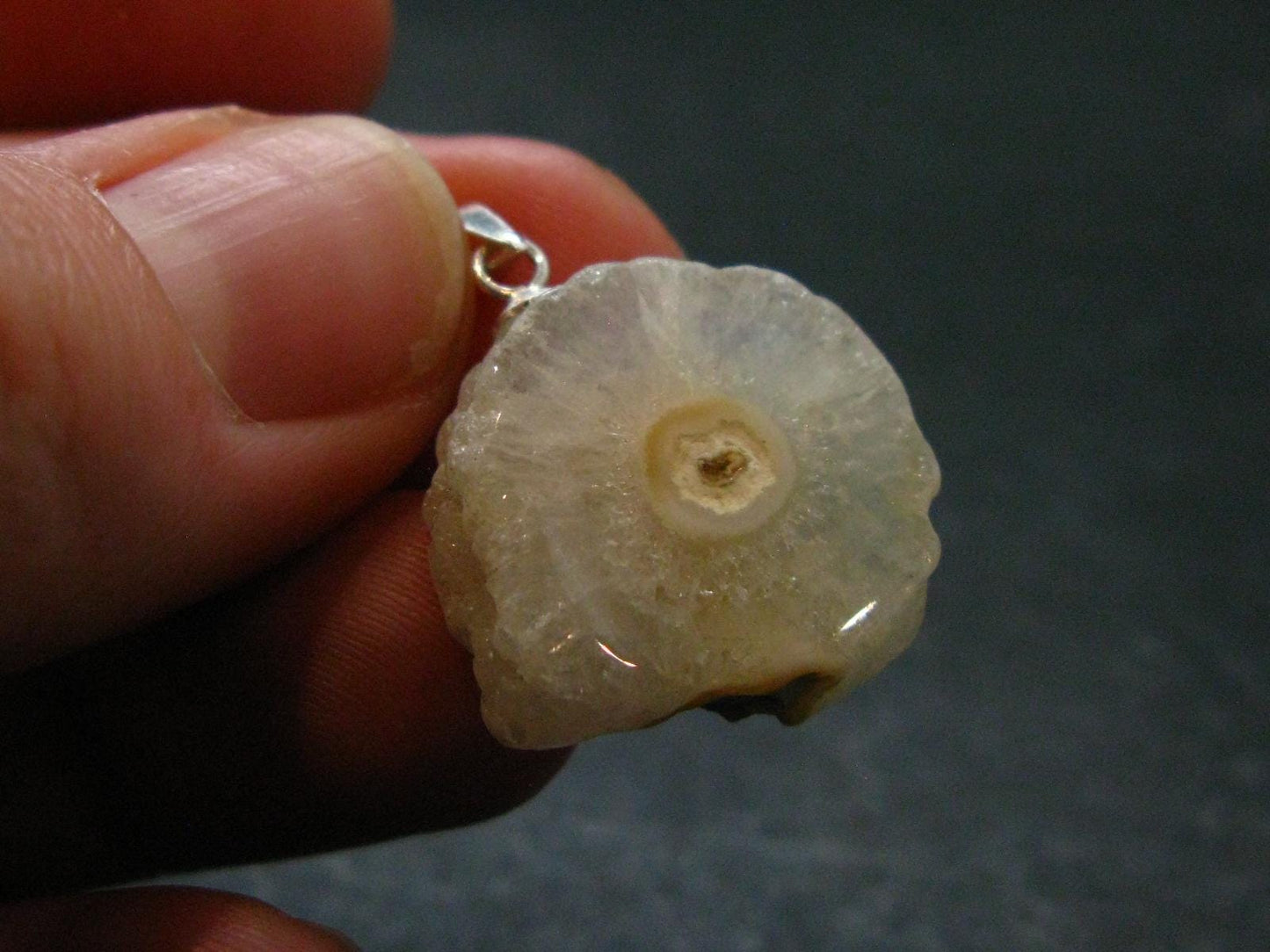 Anandalite Quartz Crystal Silver Pendant From India - 1.0" - 3.64 Grams