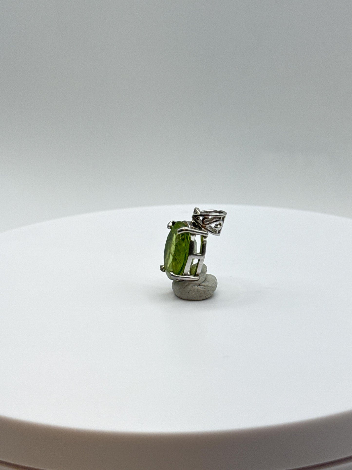 Oval Peridot Pendant | Sterling Silver August Birthstone Necklace