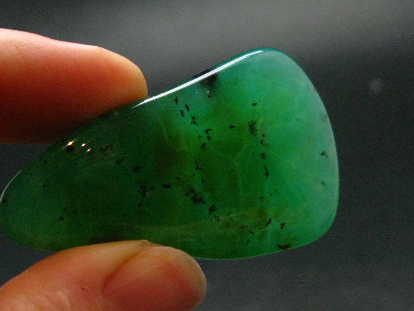Rich Green Chrysoprase Polished Tumbled Stone From Australia - 2.0"