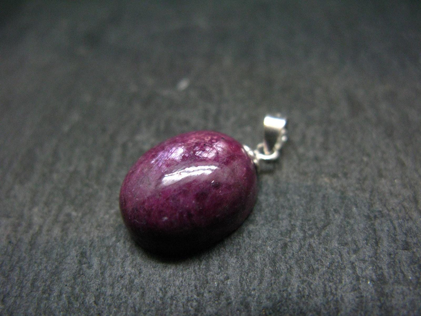 Star Ruby Sterling Silver Pendant - 0.9" - 3.27 Grams