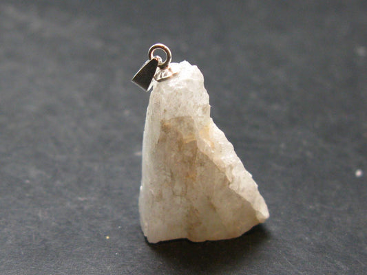 Raw Rare Natrolite Crystal Silver Pendant From Russia - 1.2" - 4.40 Grams