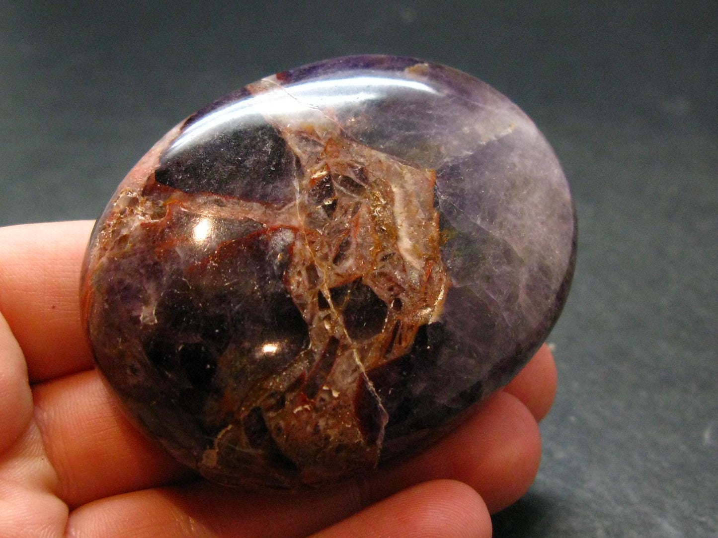 Rare Auralite Super 23 Amethyst Tumbled Stone From Canada - 2.4" - 101.04 Grams
