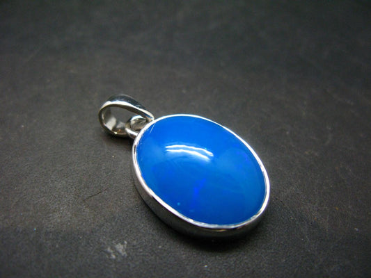 Flashes of Lightning!! Natural Opal 925 Sterling Silver Pendant from Ethiopia - 1.2" - 4.49 Grams