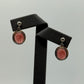 Natural Rhodochrosite Oval Drop Earrings in Sterling Silver | Pink Crystal Earrings