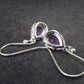 Orchid St. Valentine Gem!! Pear Shaped Faceted Natural Amethyst 925 Silver long Stud Earrings with CZ Accents from Brazil - 2.02 Grams