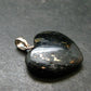 Silver Nuumite Nuummite Heart Pendant From Greenland - 1.0" - 3.77 Grams