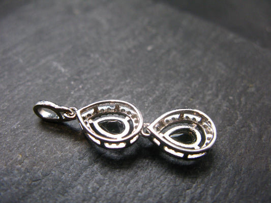 Moldavite Tektite Silver Pendant from Czech Republic - 1.3" - 2.28 Grams