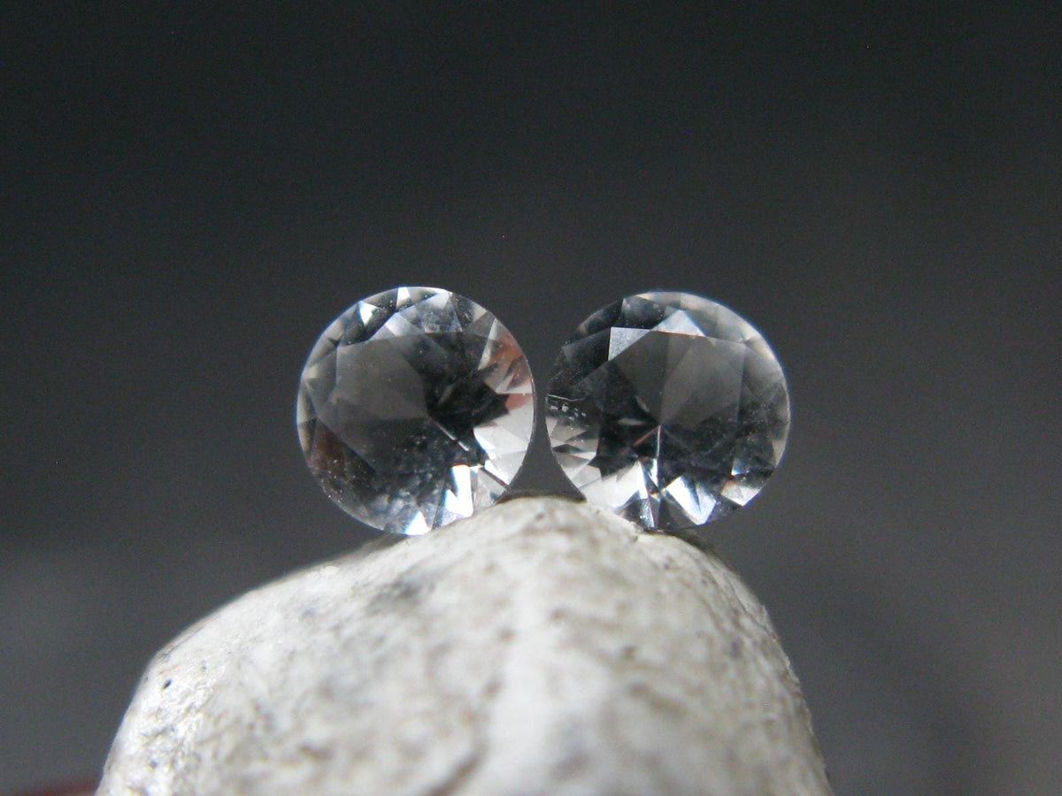 Pair of Gem Phenacite Phenakite Facetted Cut Stones From Russia - 0.45 Carats