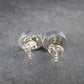 Facetted Moldavite Tektite Stud Earrings in Sterling Silver from Czech Republic - 2.39 Grams