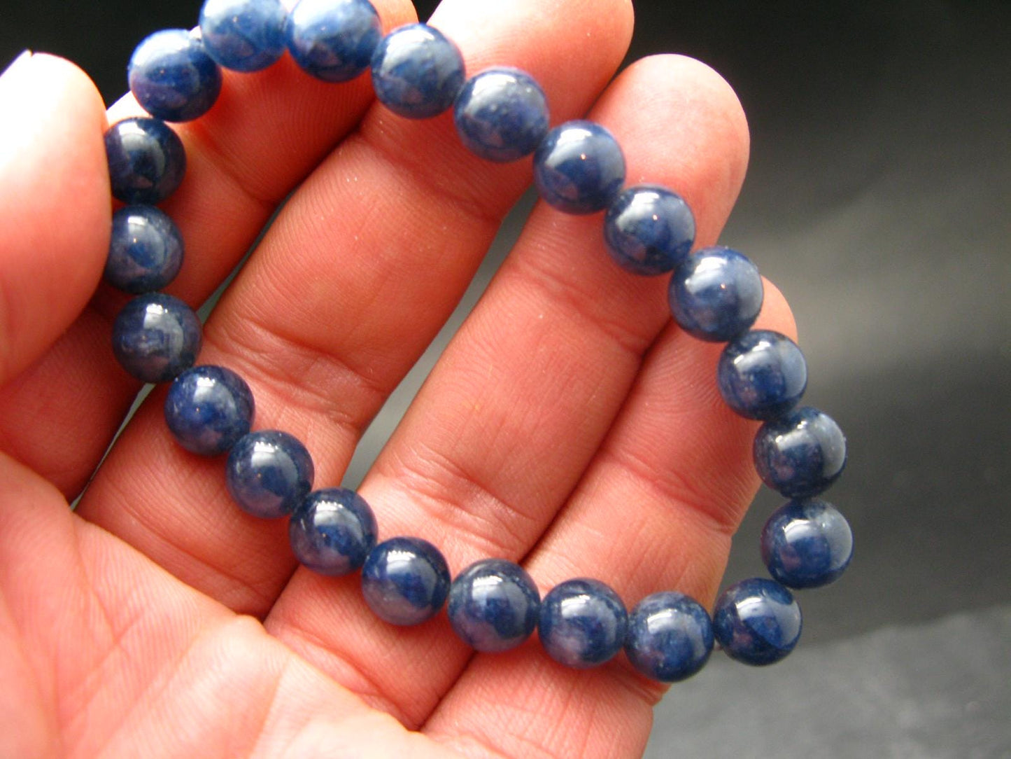 AAA Grade Gem Blue Sapphire Genuine Bracelet ~ 7 Inches ~ 8.5mm Round Beads
