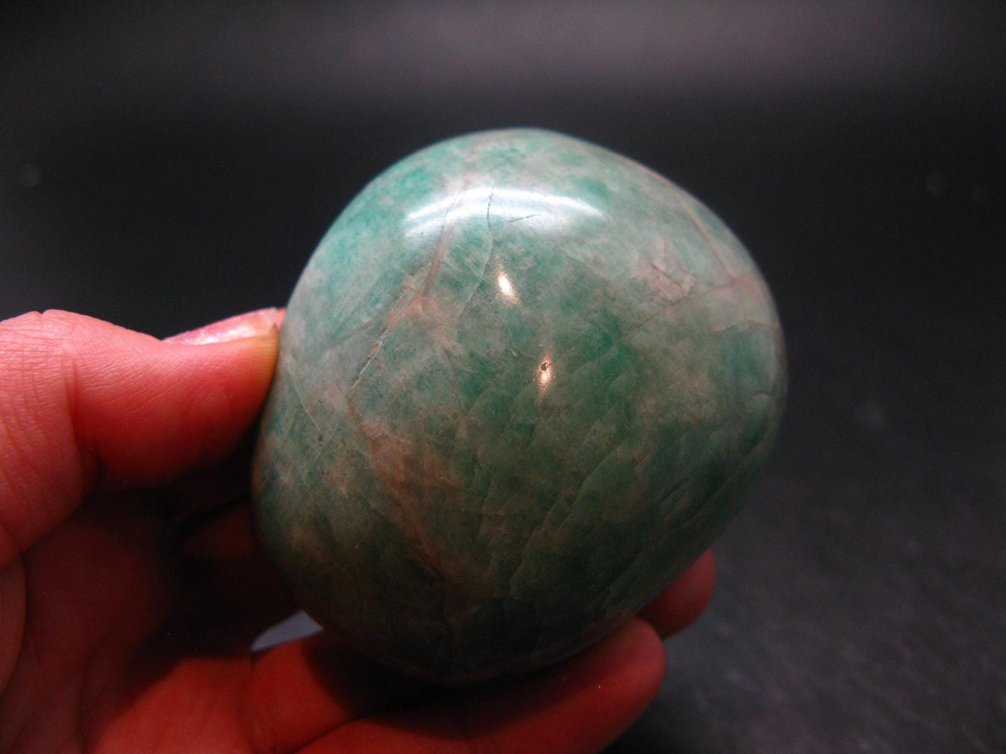 Rich Green Amazonite Tumbled Stone From Madagascar - 2.5"