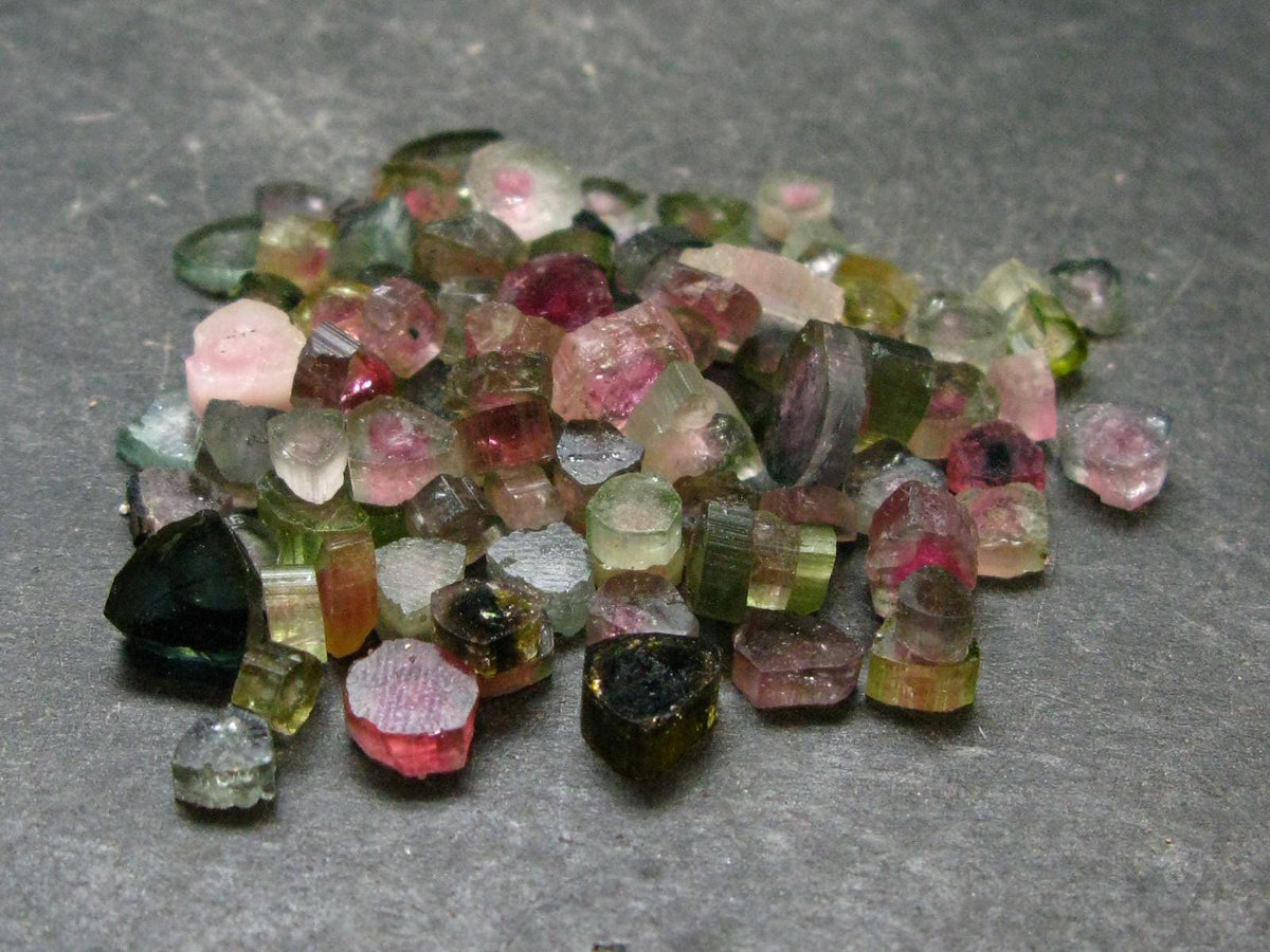 Lot of 100 Watermelon Tourmaline Crystal Slices From Brazil - 92.40 Carats