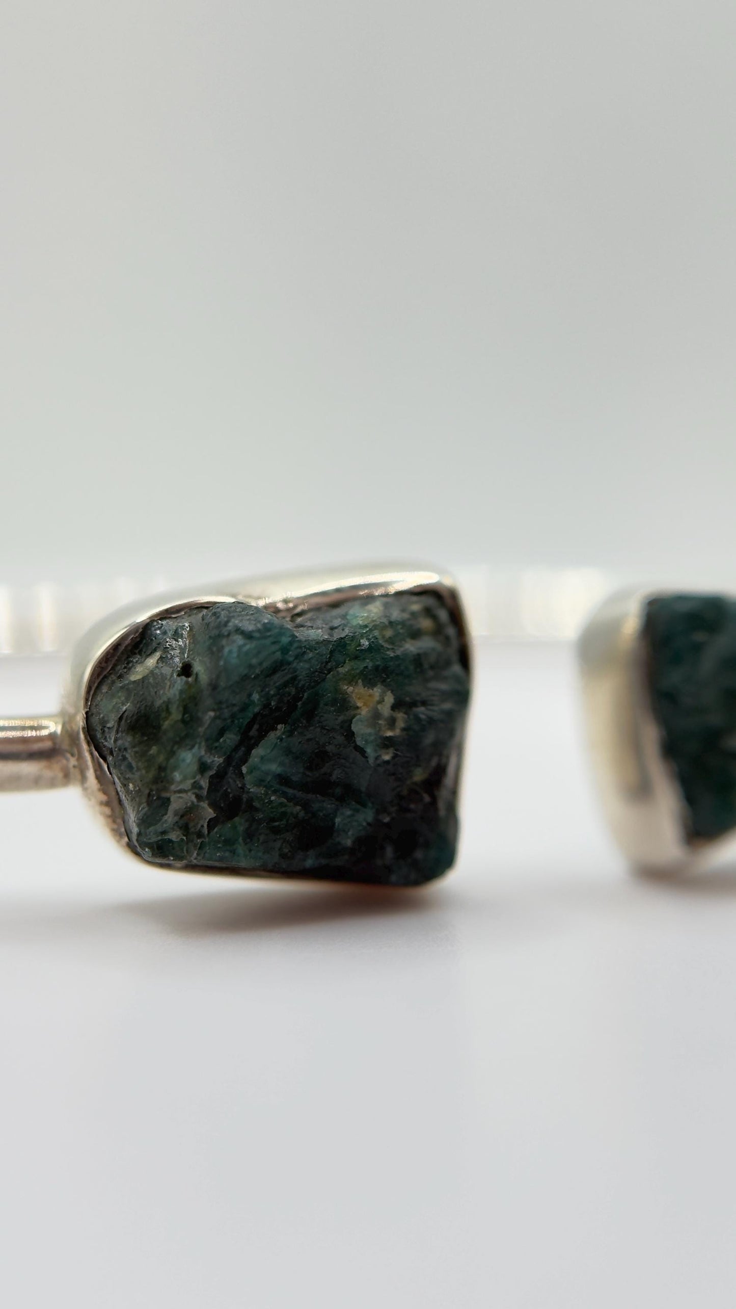Grandidierite Bracelet Blue Green Gemstone Silver Link Bracelet Minimalist Jewelry Gift