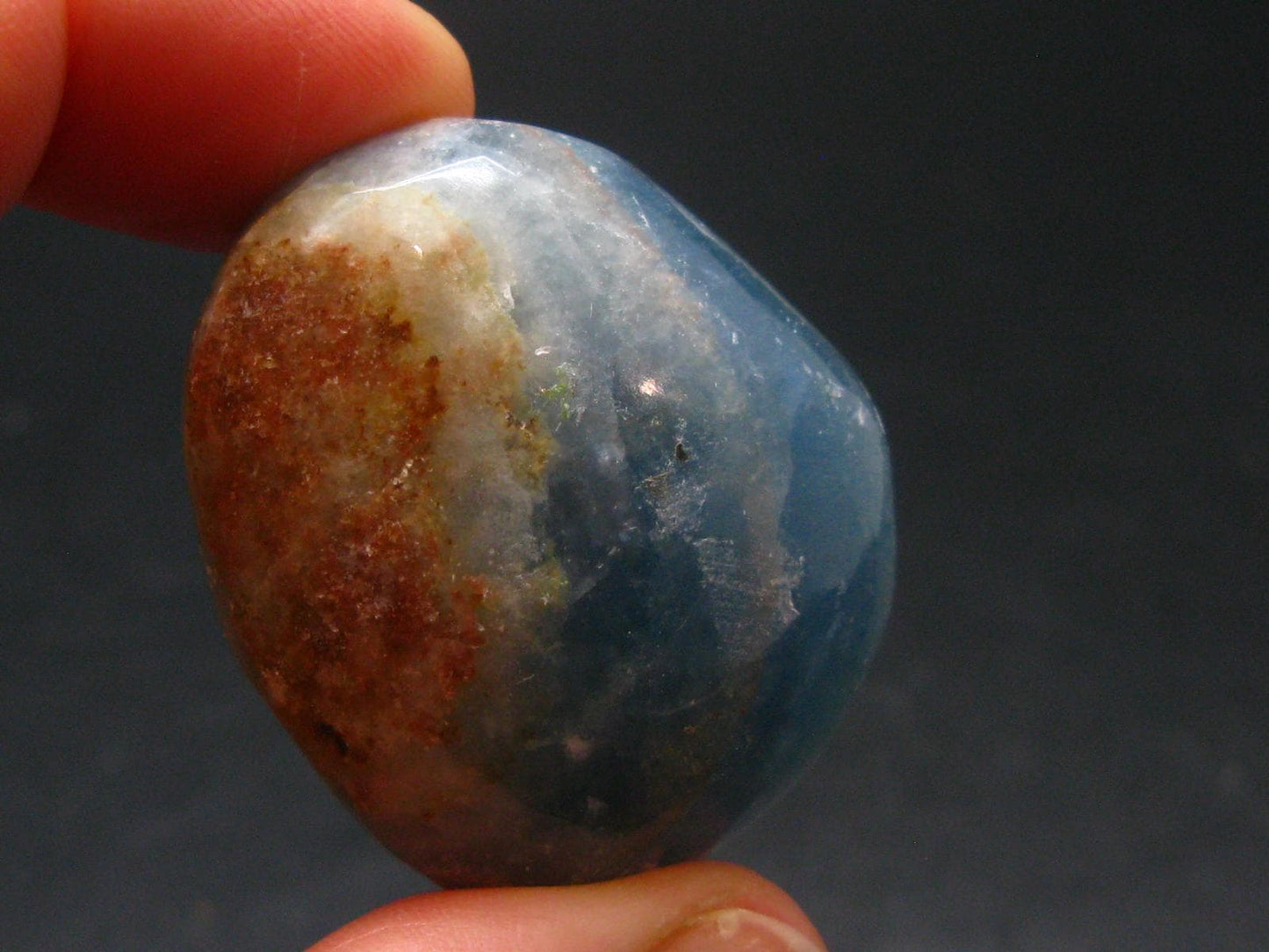 Nice Lemurian Aquatine Blue Calcite Tumbled From Argentina - 1.4" - 27.40 Grams