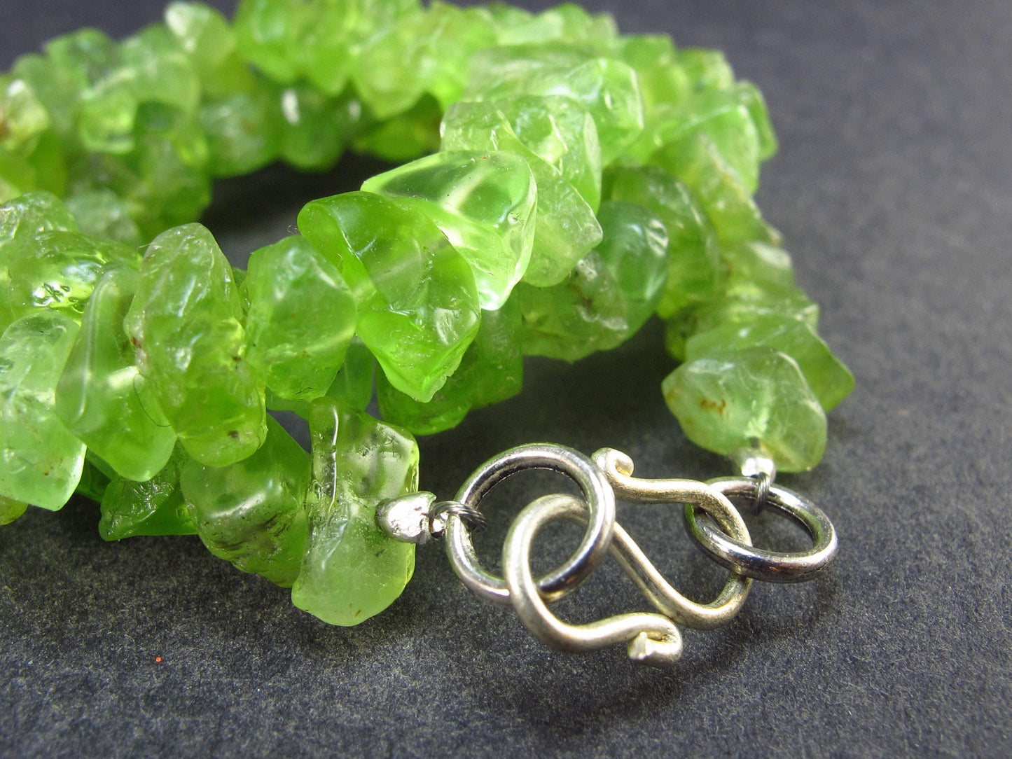 Natural Gemmy Peridot Olivine Crystal Necklace from Pakistan - 17"