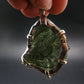 Moldavite Tektite Silver Dragon Pendant from Czech Republic - 2.2" - 15.96 Grams