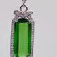Green Helenite Emerald Cut Earrings – Halo Sterling Silver Dangle Earrings