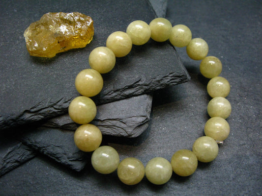Heliodor Golden Beryl Genuine Bracelet ~ 7 Inches ~ 10mm Round Beads