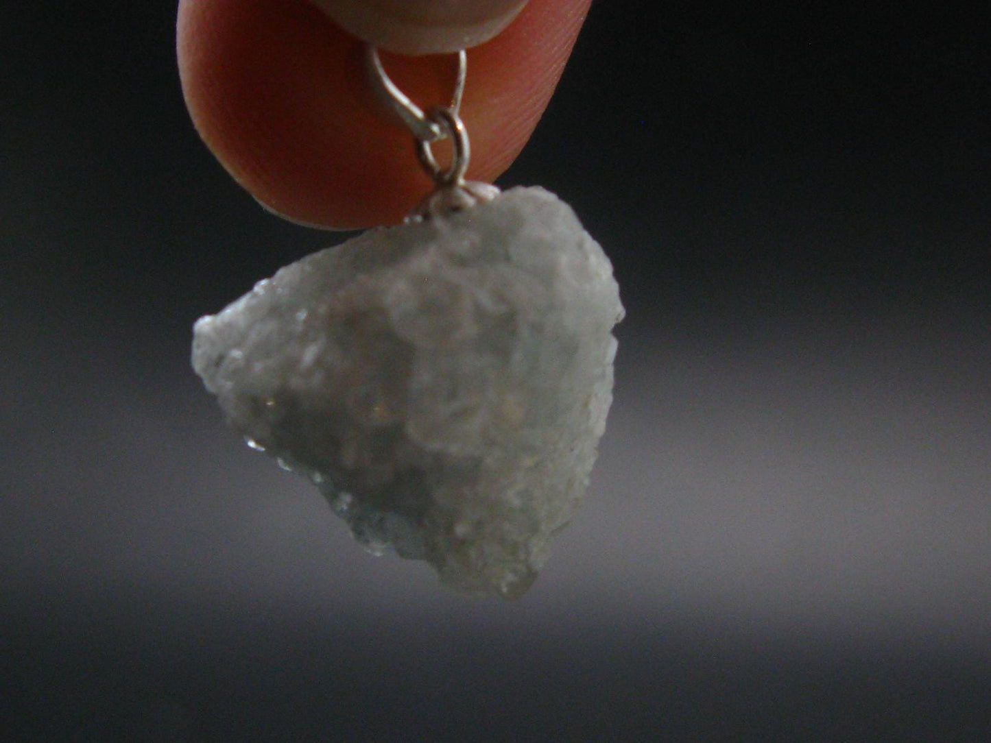 Rare Raw Blue Euclase Gem Crystal Silver Pendant from Brazil - 0.8" - 3.86 Grams