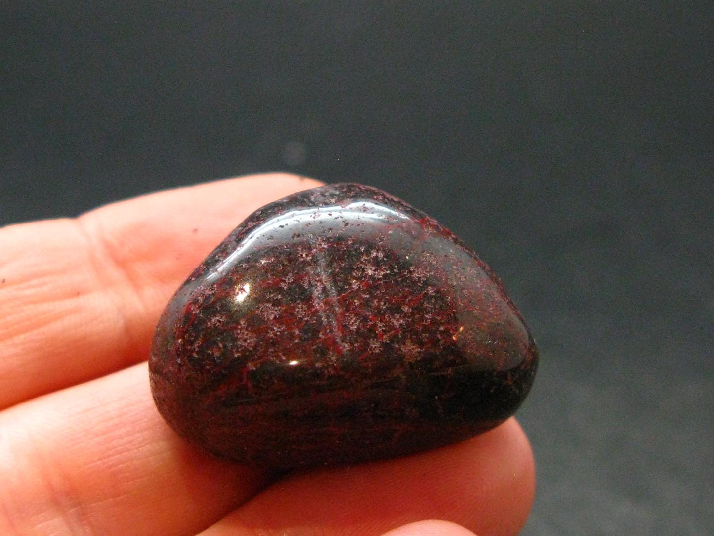 Red Cinnabar Cinabar Tumbled Piece From Spain - 16.84 Grams - 1.1"