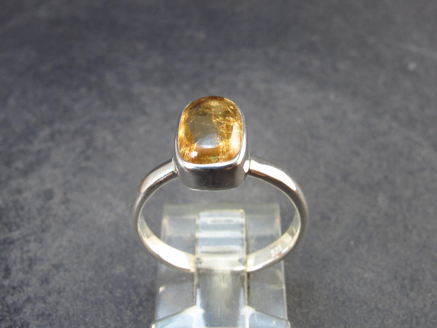 Fabulous Untreated Imperial Topaz 925 Silver Ring from Brazil - Size 7.25 - 3.05 Grams