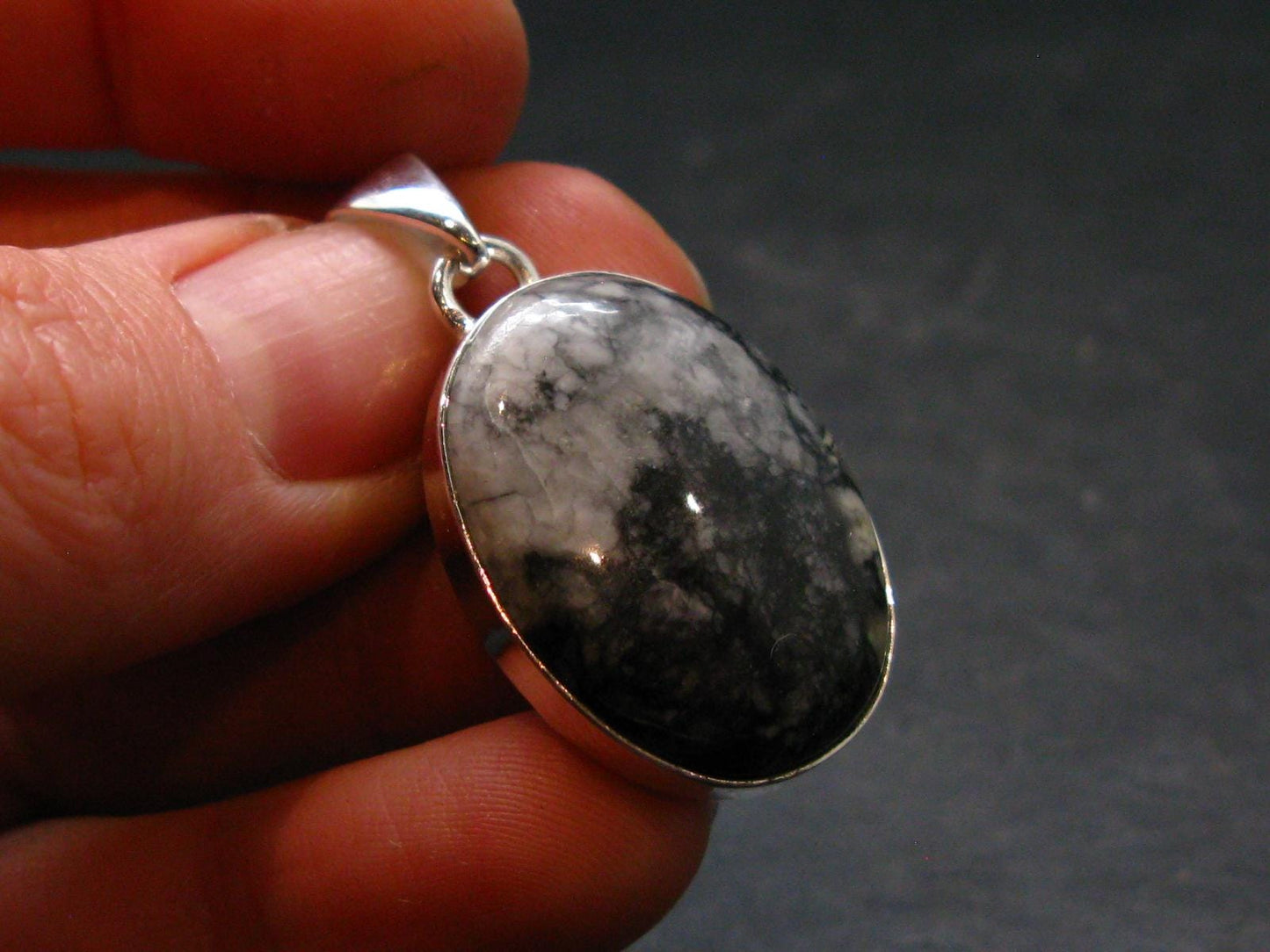 Pinolite Silver Plated Pendant from Austria - 1.4" - 5.65 Grams