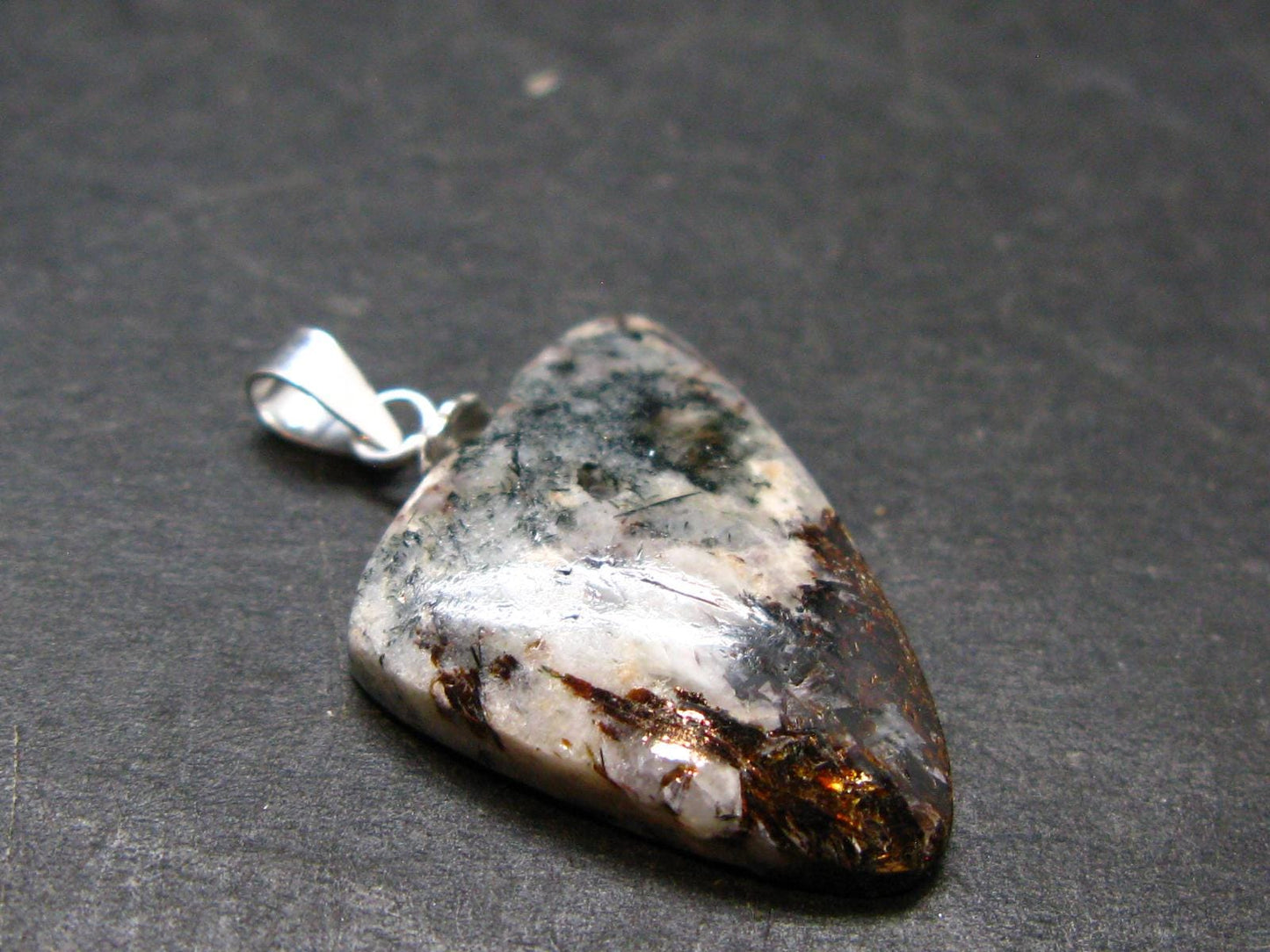 Astrophylite Astrophyllite Silver Pendant From Russia - 1.1" - 2.68 Grams