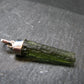 Gem Moldavite Tektite SS Pendant From Czech Republic - 1.5" - 2.5 Grams
