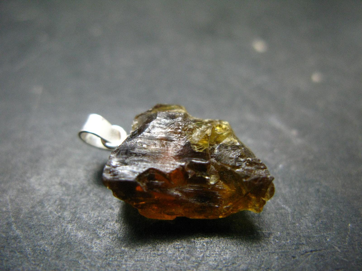 Rare Enstatite Crystal 925 Silver Pendant From Tanzania - 0.9" - 2.34 Grams