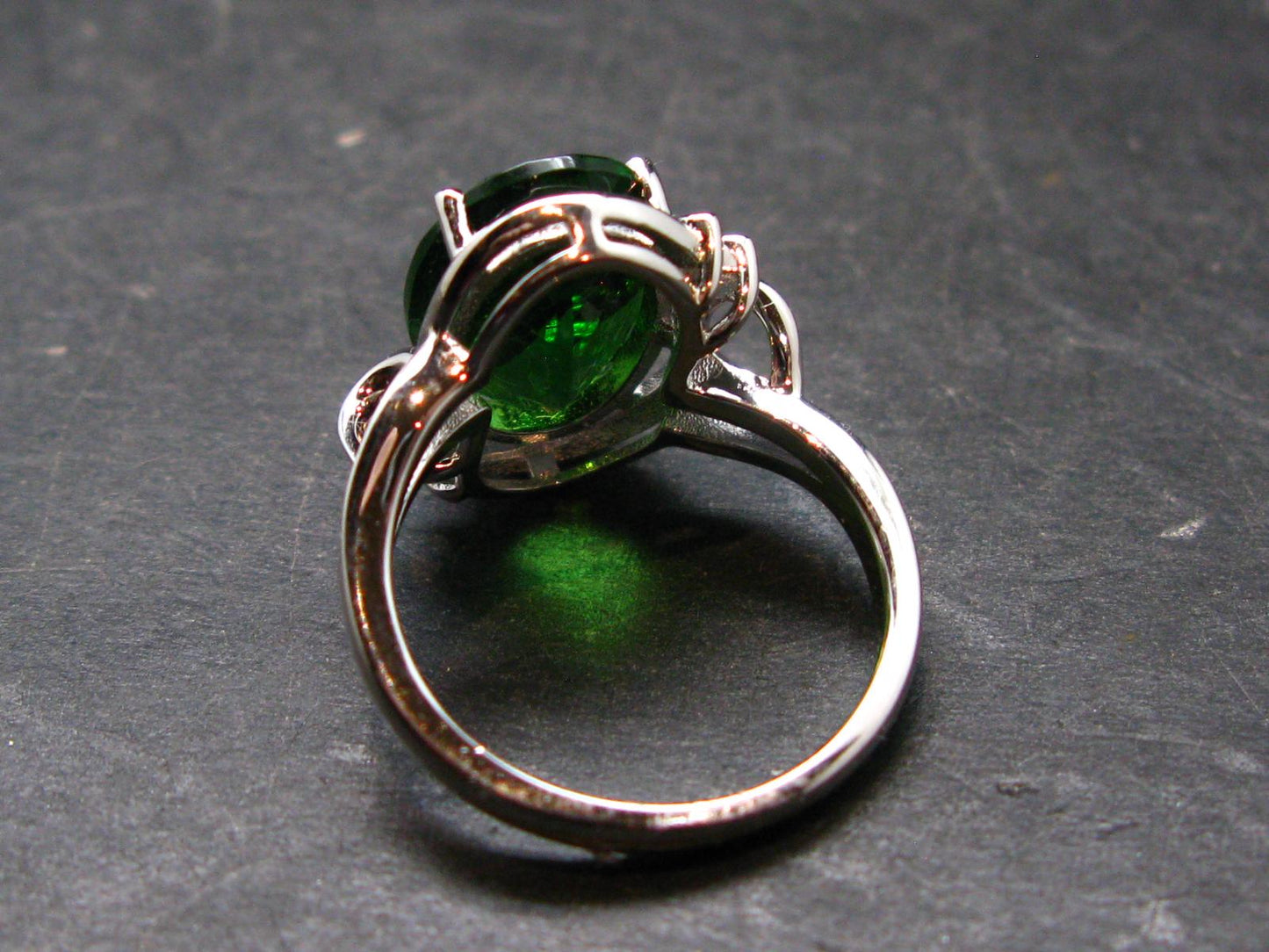 Helenite Gaia Stone Gem Sterling Silver Ring From Washington - Size 7 - 4.5 Carats