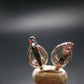Moldavite Tektite & Red Garnet Silver Earrings from Czech Republic - 2.78 Grams