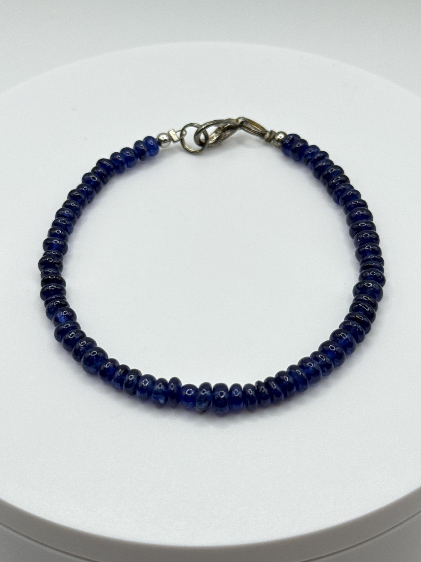 Faceted Blue Sapphire Bracelet: September Birthstone, Healing Crystal