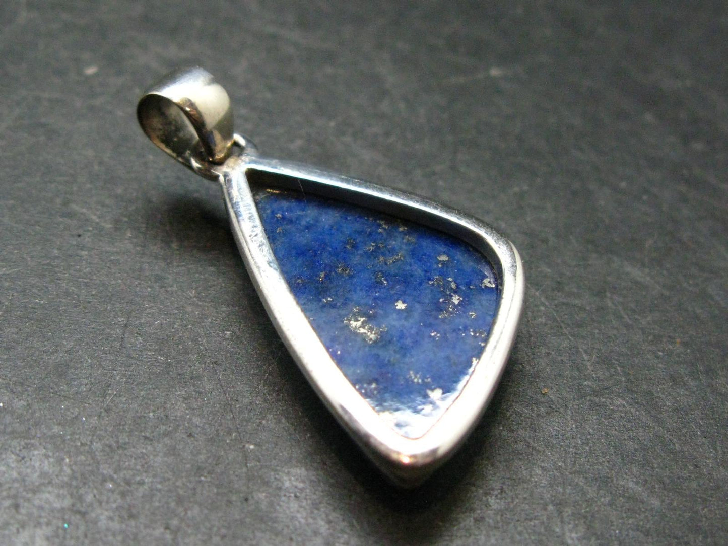 Lapis Lazuli Silver Pendant From Afghanistan - 1.6" - 10.25 Grams
