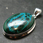 Malachite And Chrysocola Silver Plated Pendant from Congo - 1.7" - 12.76 Grams