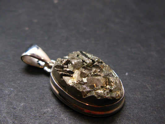 Pyrite Silver Pendant From Peru - 8.96 Grams - 1.2"