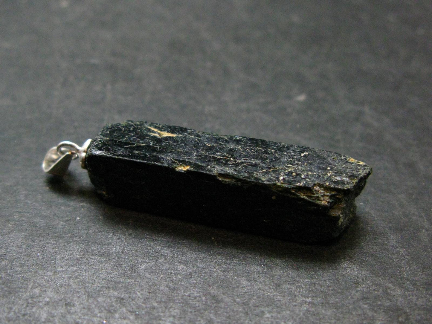 Aegirine Crystal Silver Pendant From Malawi - 1.6" - 5.75 Grams