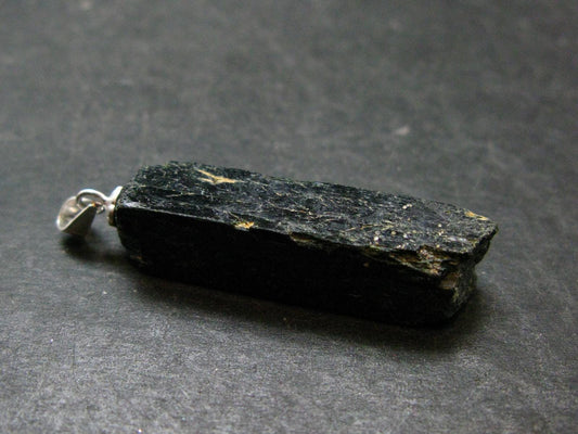 Aegirine Crystal Silver Pendant From Malawi - 1.6" - 5.75 Grams