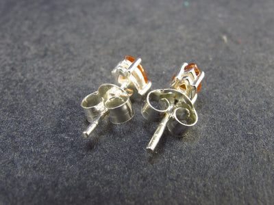 Faceted Orange Kyanite Crystal Stud Earrings From Brazil