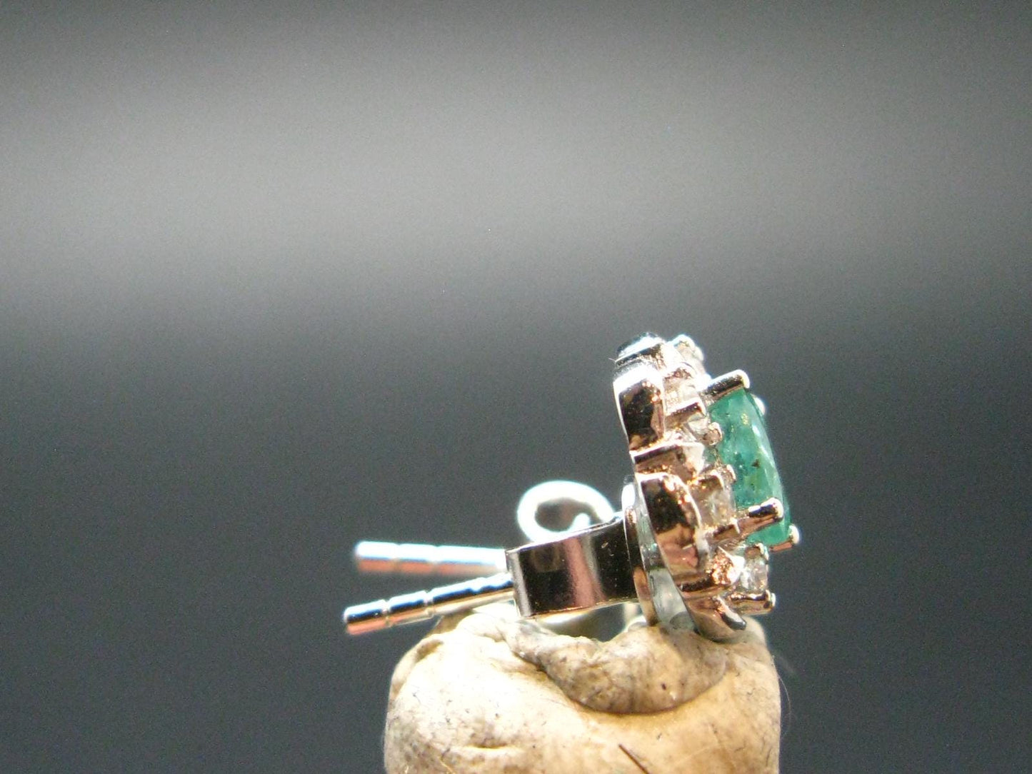 Gem Emerald Faceted Earrings In Sterling Silver - 0.65 Carats