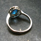 Natural Oval Shaped Facetted Blue Topaz Crystal Sterling Silver Ring - 3.32 Grams - Size 7.25