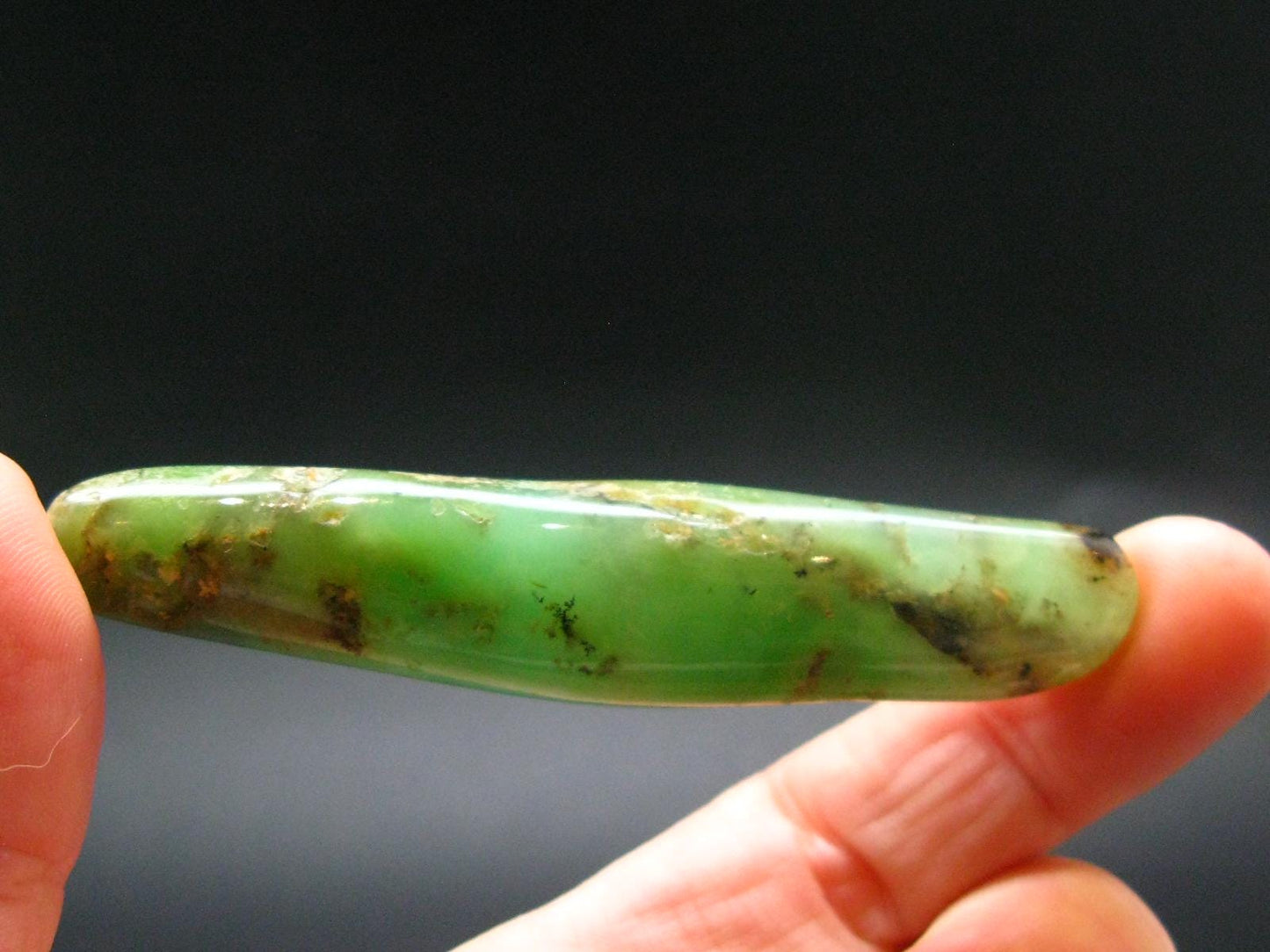 Rich Green Chrysoprase Polished Tumbled Stone From Australia - 2.8"